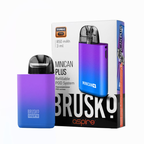 Перезаправляемая Под-Система Бруско Миникан Плюс (Brusko Minican Plus) 850 mah, Фиолетовый Градиент